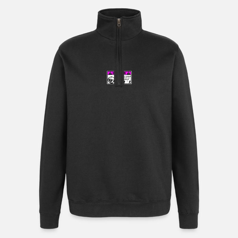 Danger - Sweat à zip 1/4 - noir