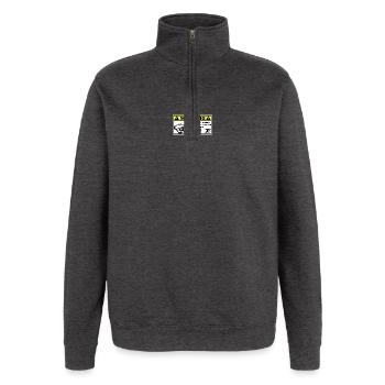 warning - Quarter-Zip Sweatshirt - charcoal grey - Front - AI Model Female 172 light (172cm) & AI Model Male 178 dark (178cm)