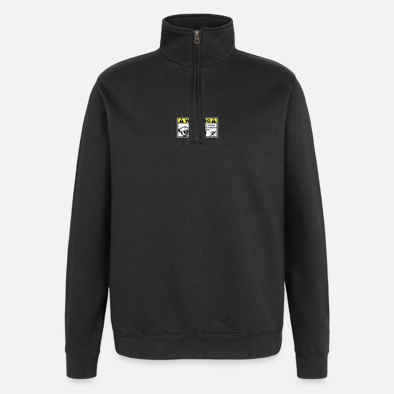 warning - Quarter-Zip Sweatshirt - black