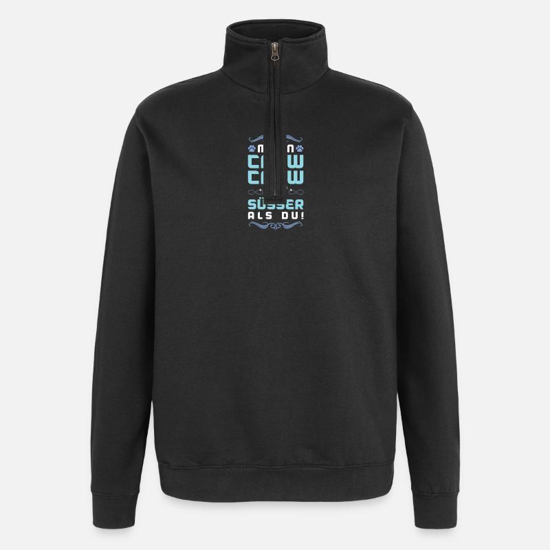 chow chow hund spruch - Quarter-Zip-Sweatshirt - Schwarz