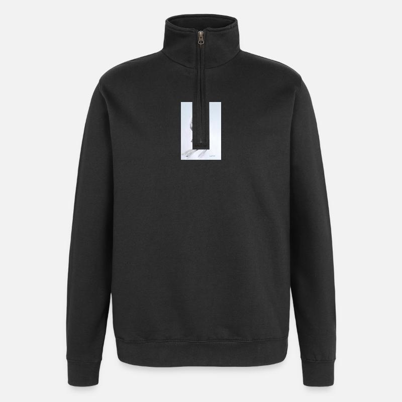 Jesus und Kind - Quarter-Zip-Sweatshirt - Schwarz