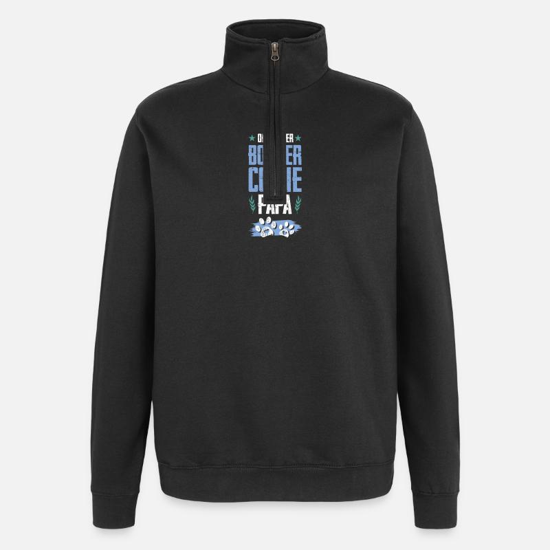border collie dogs dad - Quarter-Zip Sweatshirt - black