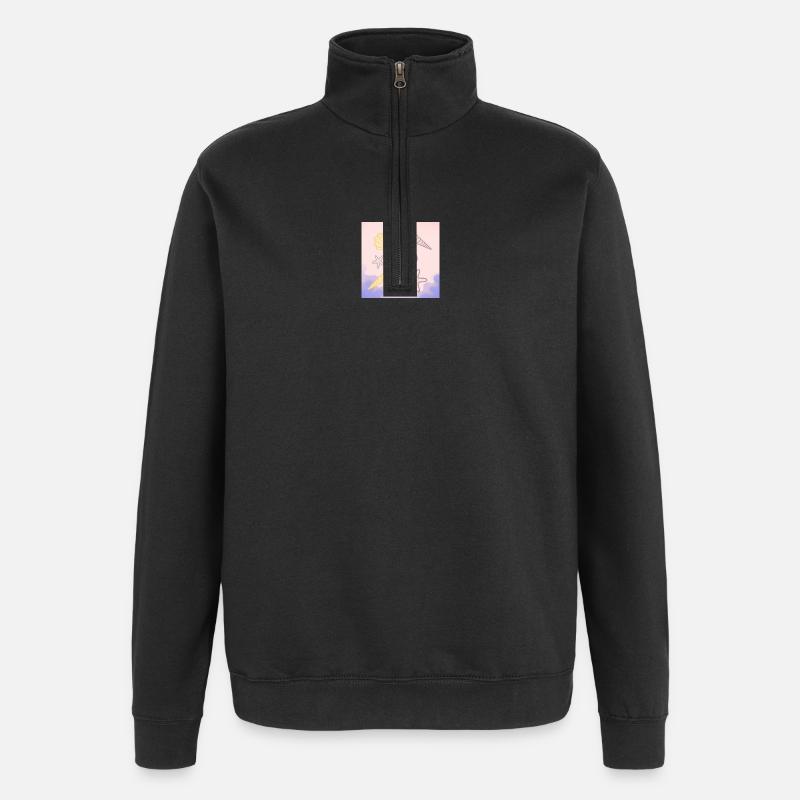 Coquillages pastel étoile de mer - Sweat à zip 1/4 - noir