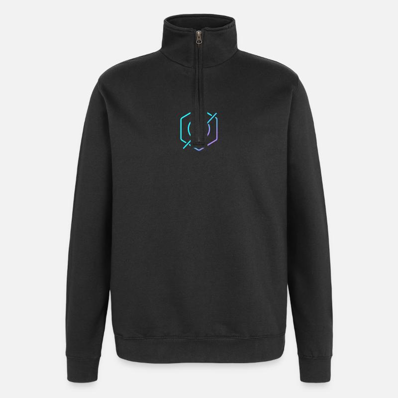 Neon Equilibrium - Quarter-Zip Sweatshirt - black