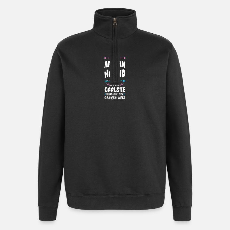 afghan hound hund spruch - Quarter-Zip-Sweatshirt - Schwarz