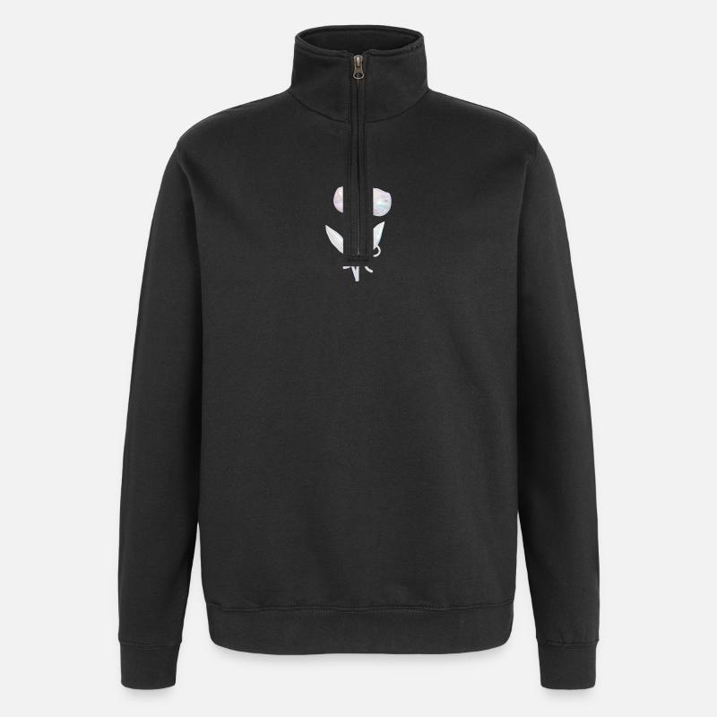 Irisierende Tulpen mit Rosette - Quarter-Zip-Sweatshirt - Schwarz