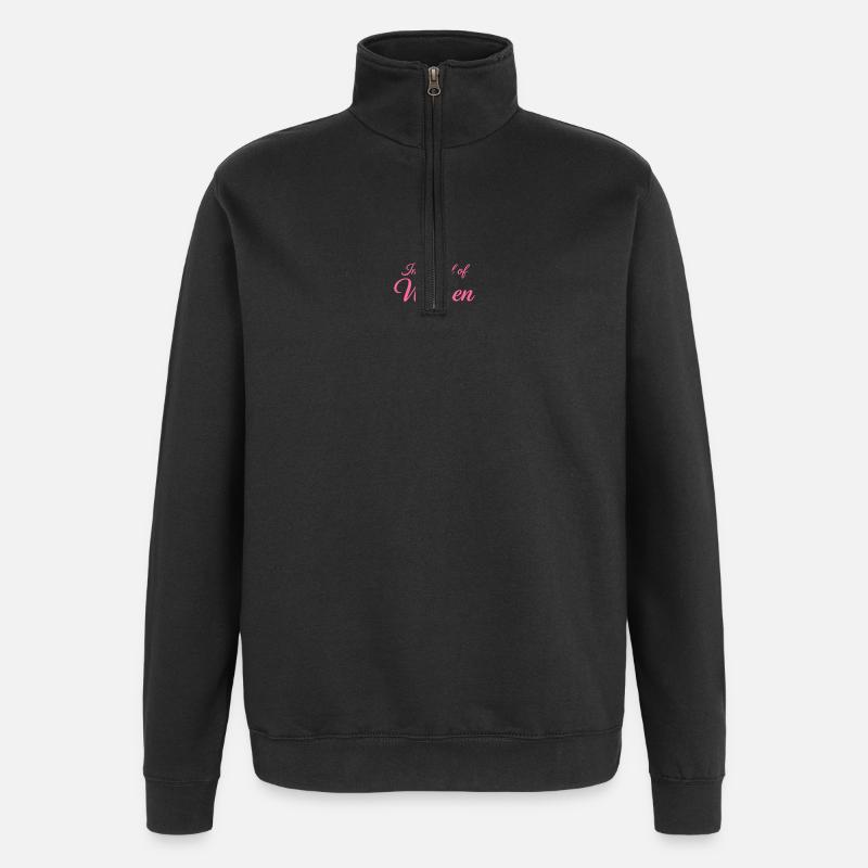 ScaredOfWomen_ _pink - Sweat à zip 1/4 - noir