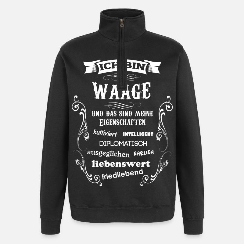 WAAGE - STERNZEICHEN - Quarter-Zip-Sweatshirt - Schwarz