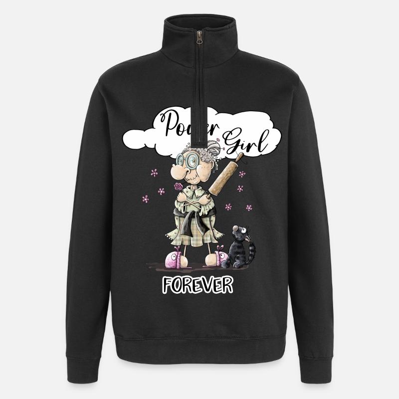 Power Girl - Quarter-Zip-Sweatshirt - Schwarz