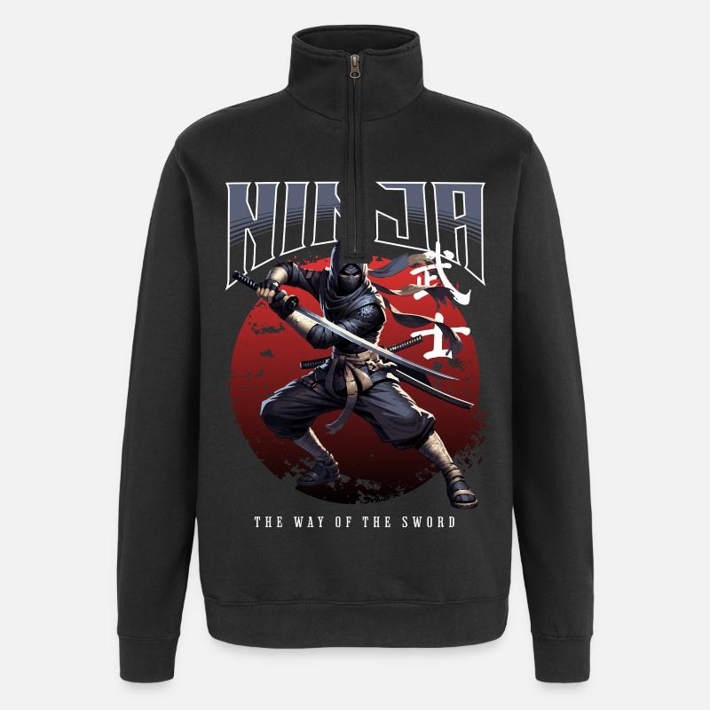 Ninja Pfad des Schwertes - Quarter-Zip-Sweatshirt - Schwarz