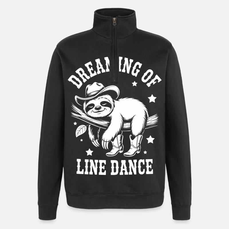 Sloth LineDance Cowboy - Sweat à zip 1/4 - noir