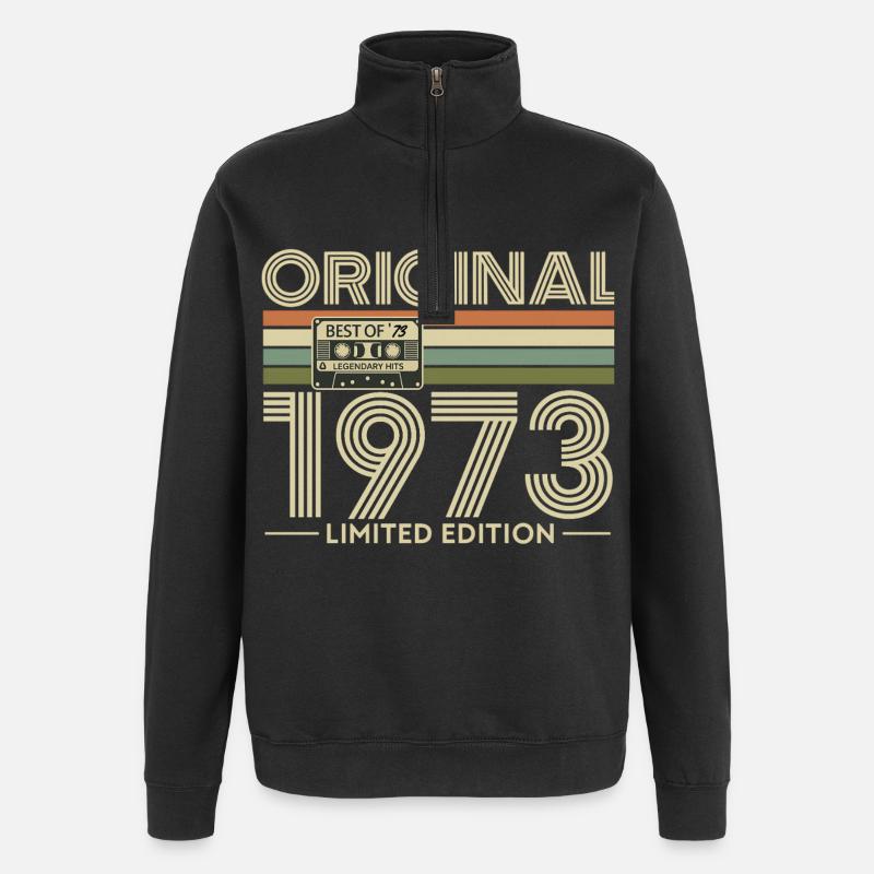Original 1973 Limited Edition Retro - Quarter-Zip-Sweatshirt - Schwarz