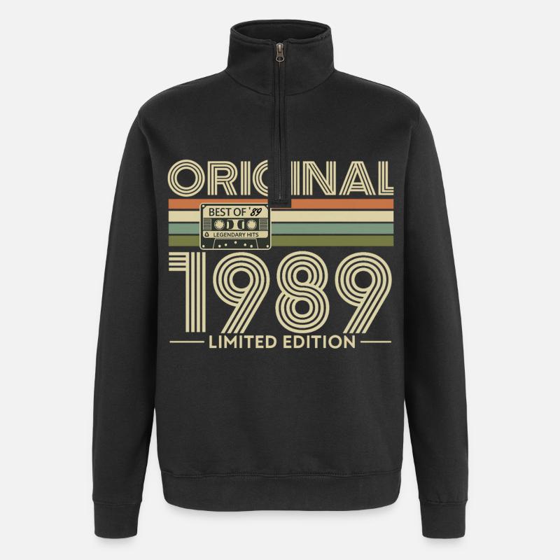 Originale limitierte Kassette von 1989 - Quarter-Zip-Sweatshirt - Schwarz
