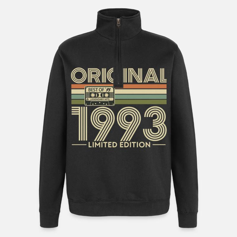 Rétro 1993 Édition Limitée Cassette - Sweat à zip 1/4 - noir
