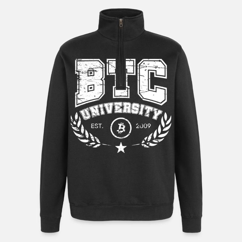 Université du logo Bitcoin - Sweat à zip 1/4 - noir