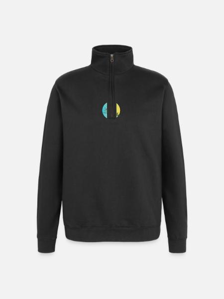 Goes Retro Caravan Illustration - Quarter-Zip Sweatshirt - black