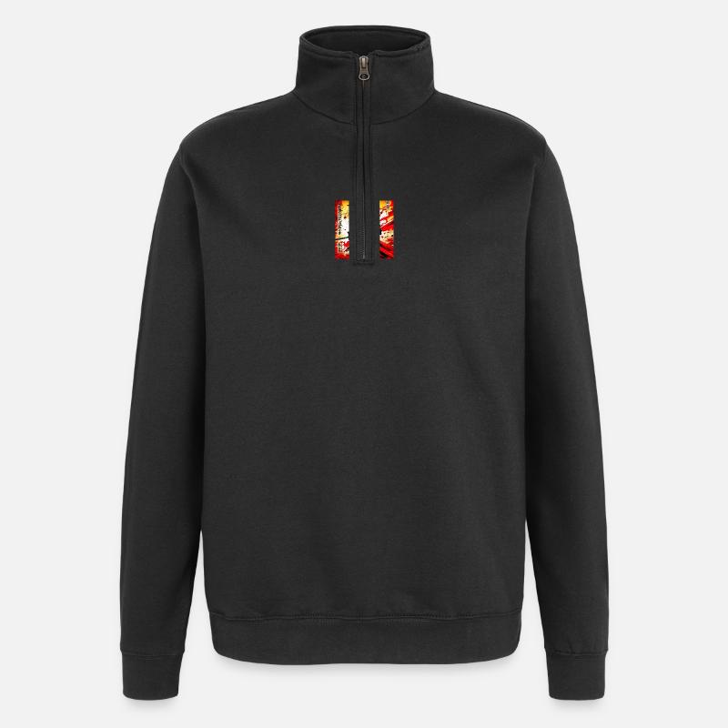 Roter Samurai im Blutsturm - Quarter-Zip-Sweatshirt - Schwarz