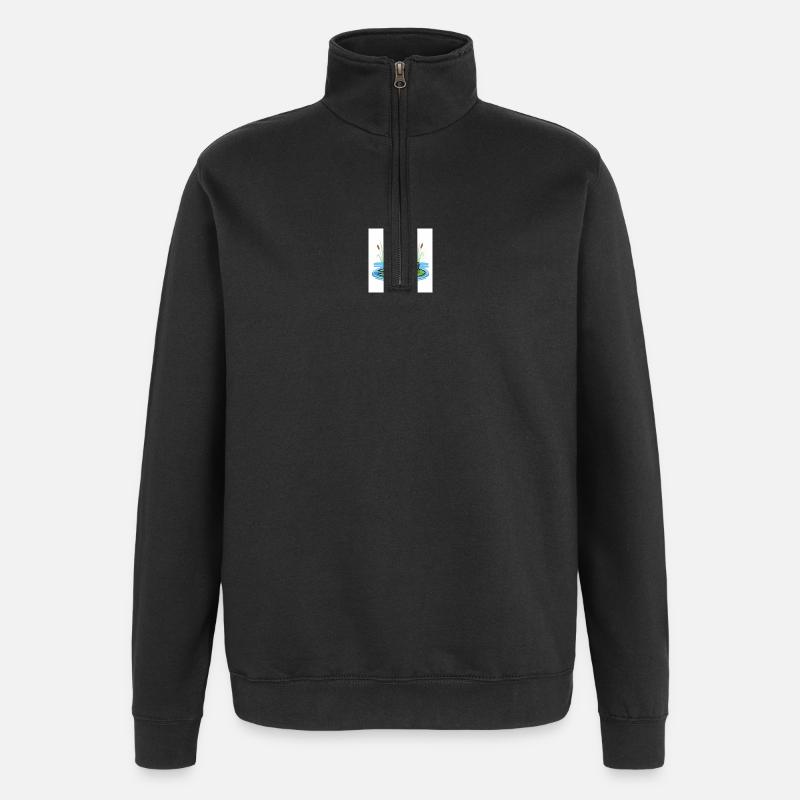 Charmante grenouille sur un nénuphar - Sweat à zip 1/4 - noir