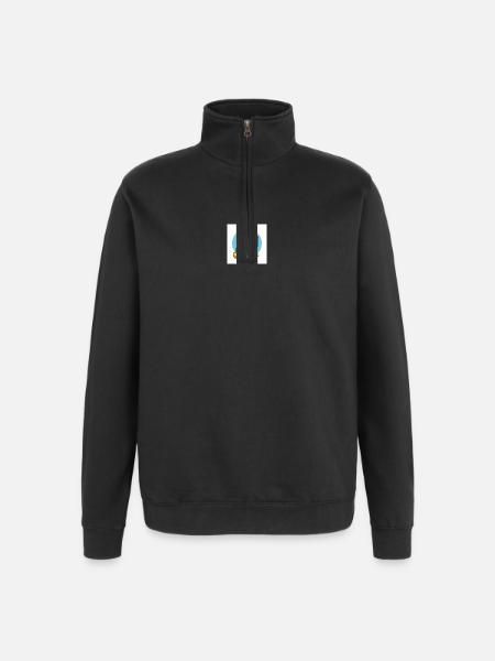 Laughing frog in cartoon style - Quarter-Zip Sweatshirt - black