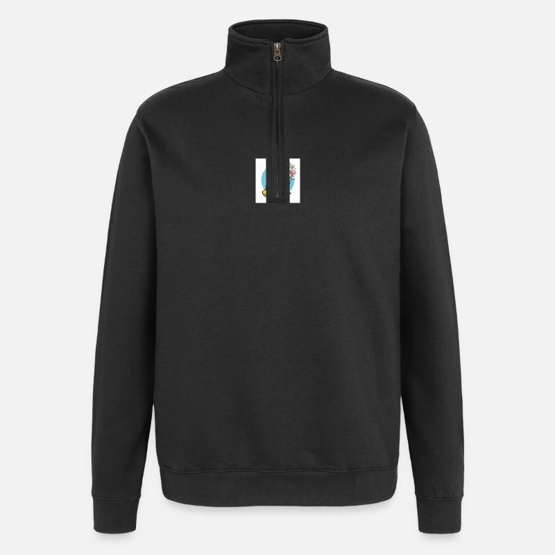 Laughing frog with money rain - Quarter-Zip Sweatshirt - black