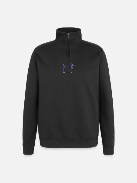 Fahrradrampen-Stunt Neon Lila - Quarter-Zip-Sweatshirt - Schwarz