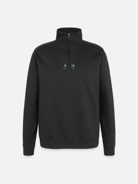 AESH au grand cœur - Sweat à zip 1/4 - noir