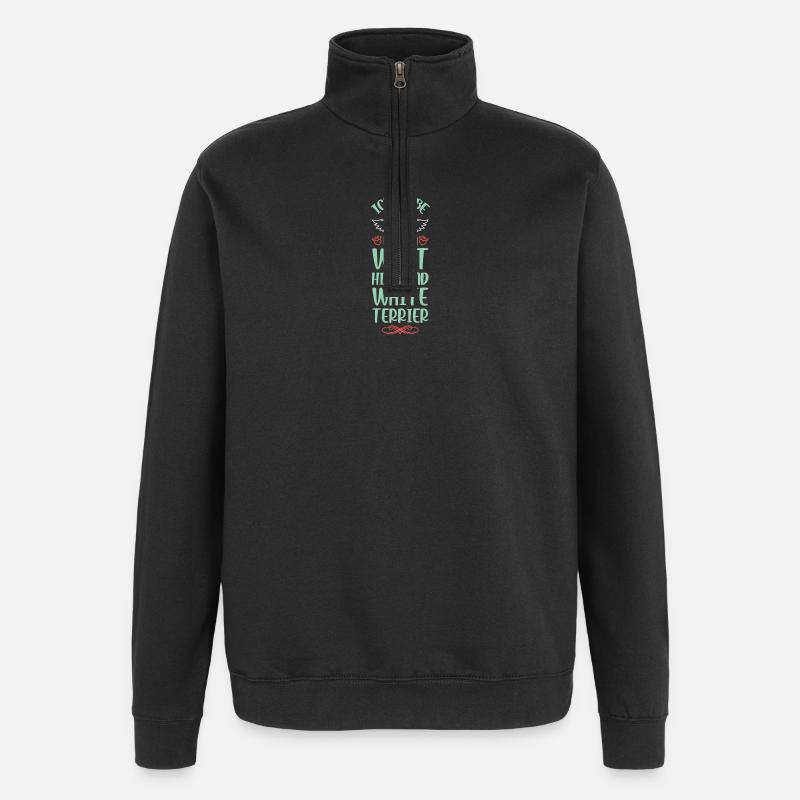 Ich liebe Westie Engelherz - Quarter-Zip-Sweatshirt - Schwarz