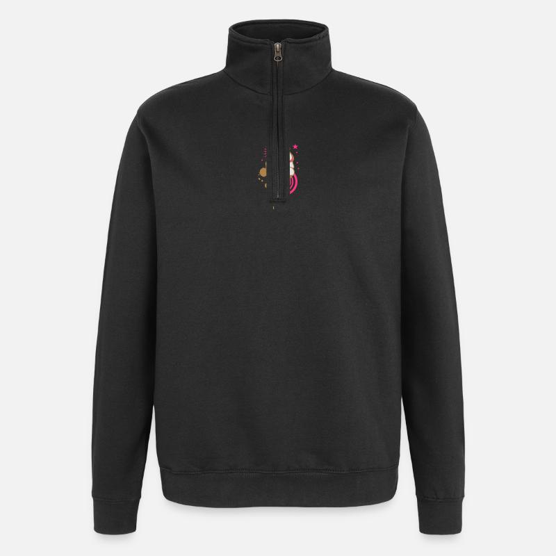 A cone with soft ice - Quarter-Zip Sweatshirt - black