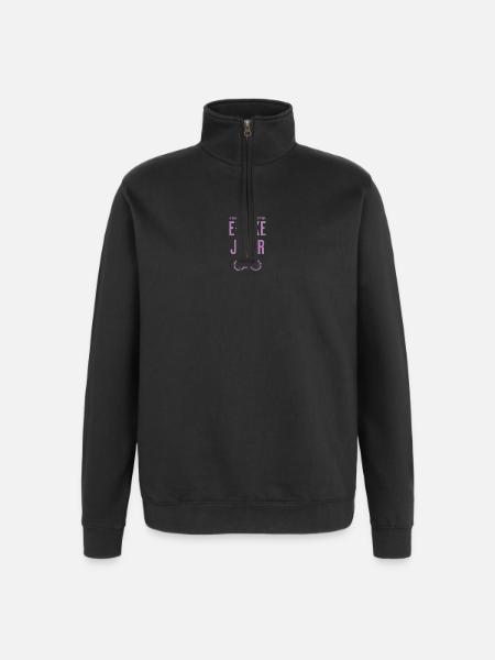 Staatlich Geprüft E-Bike Jäger - Quarter-Zip-Sweatshirt - Schwarz