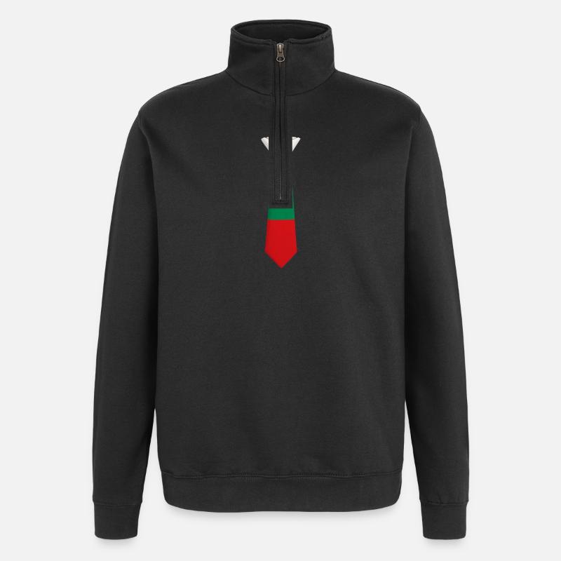 Cravate Bulgarie – Conception du drapeau - Sweat à zip 1/4 - noir