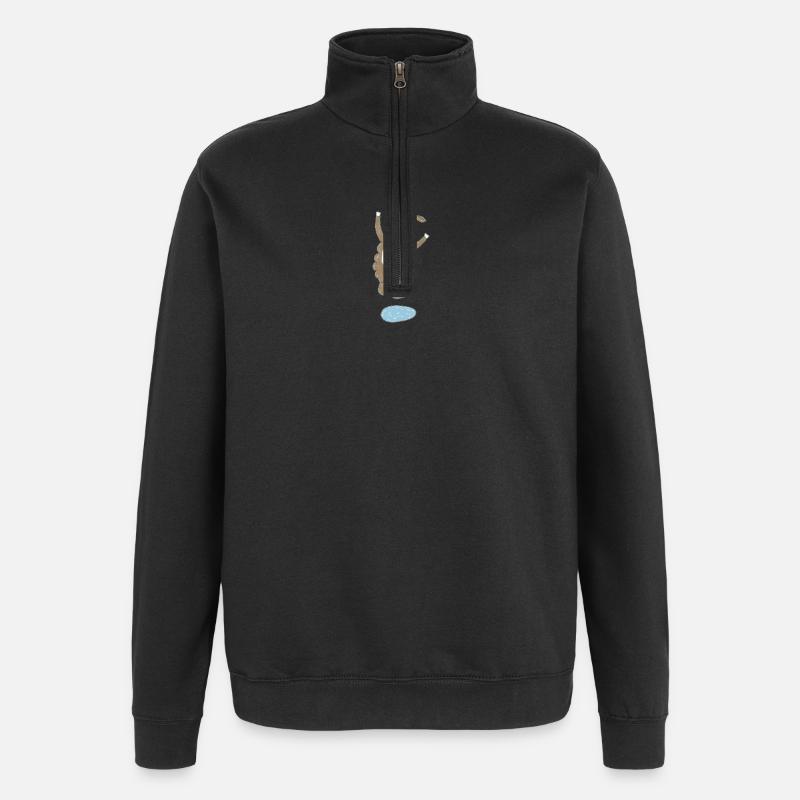 Glückliches Lama  - Quarter-Zip-Sweatshirt - Schwarz