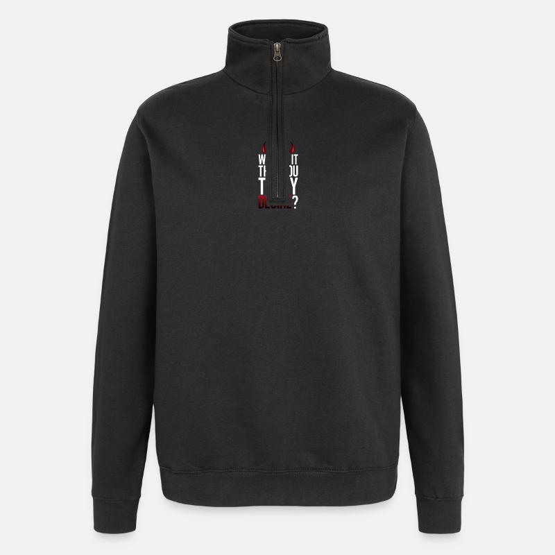Truly Desire Frage-Tee - Quarter-Zip-Sweatshirt - Schwarz