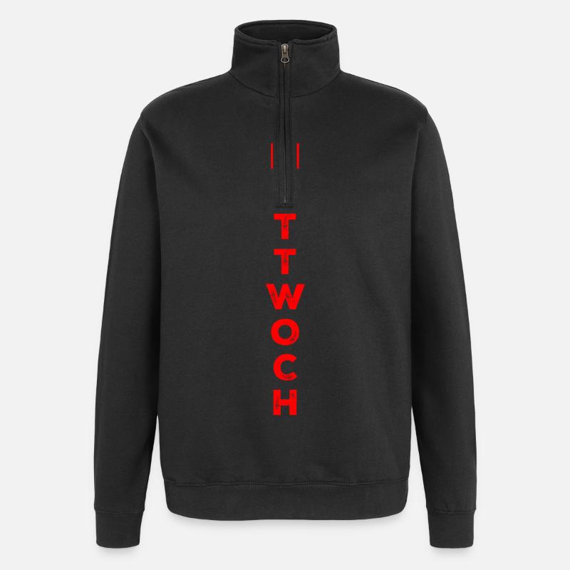 Mittwoch - rot - Quarter-Zip-Sweatshirt - Schwarz