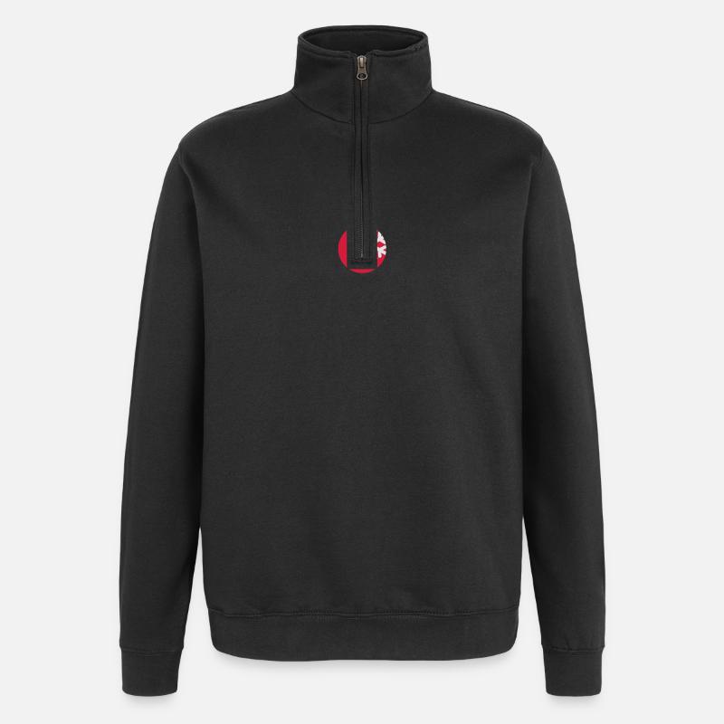 Schneekugel - Quarter-Zip-Sweatshirt - Schwarz