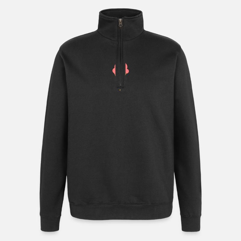 Eis Eiscreme Erdbeereis - Quarter-Zip-Sweatshirt - Schwarz