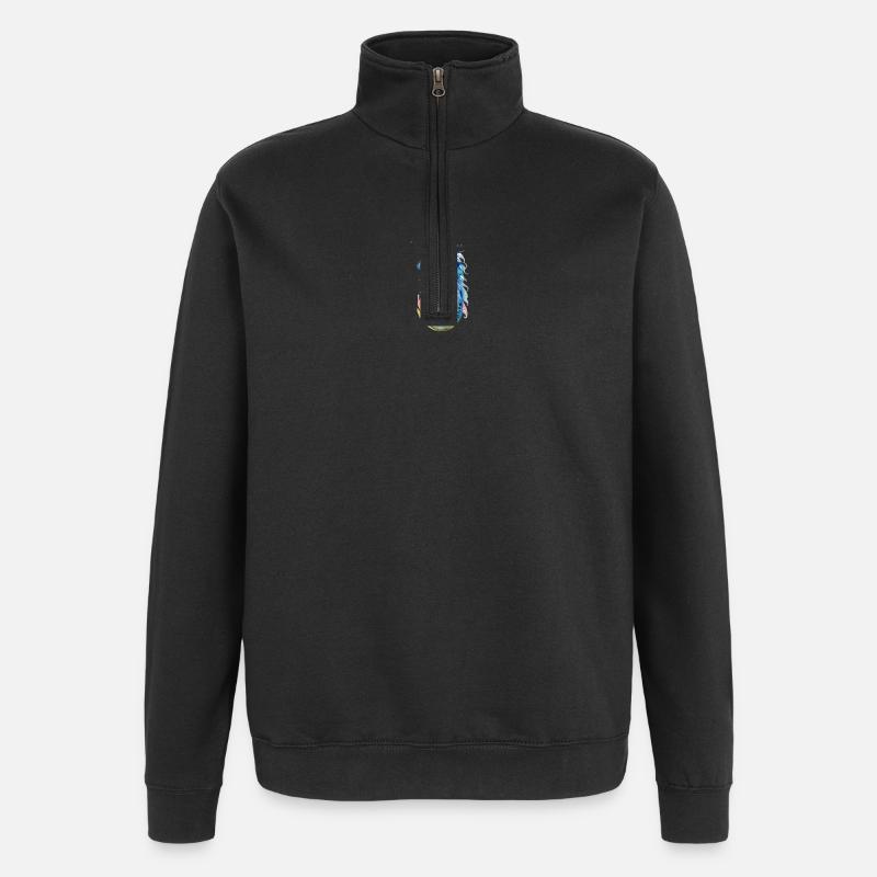 Seepferdchen - Quarter-Zip-Sweatshirt - Schwarz