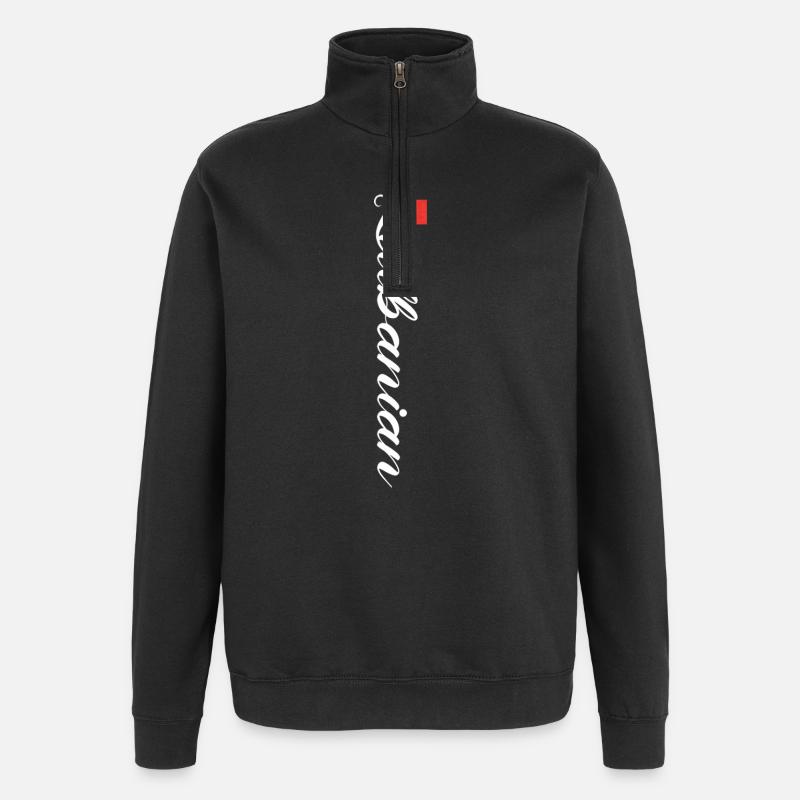 Albanien - Quarter-Zip-Sweatshirt - Schwarz