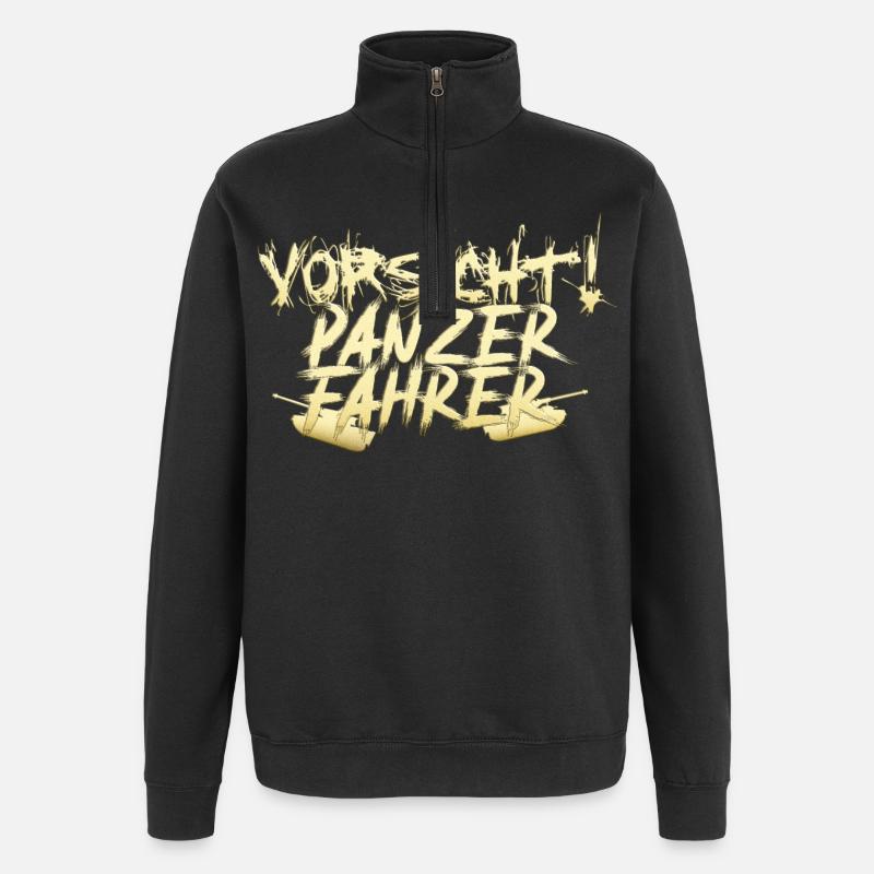 Panzer Fahrer - Quarter-Zip-Sweatshirt - Schwarz