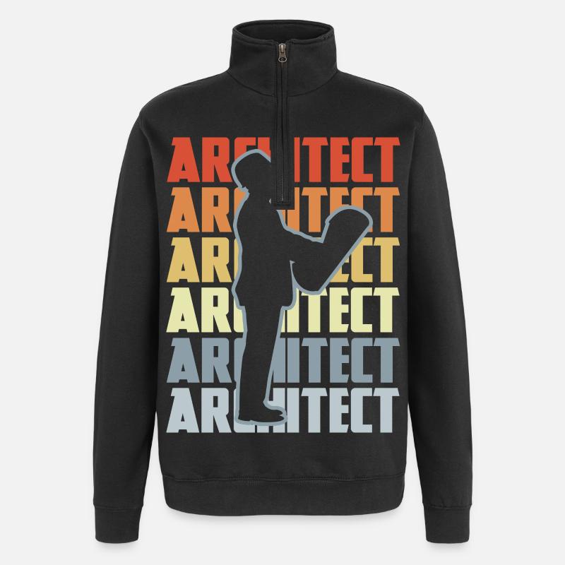 Architecte rétro - Sweat à zip 1/4 - noir
