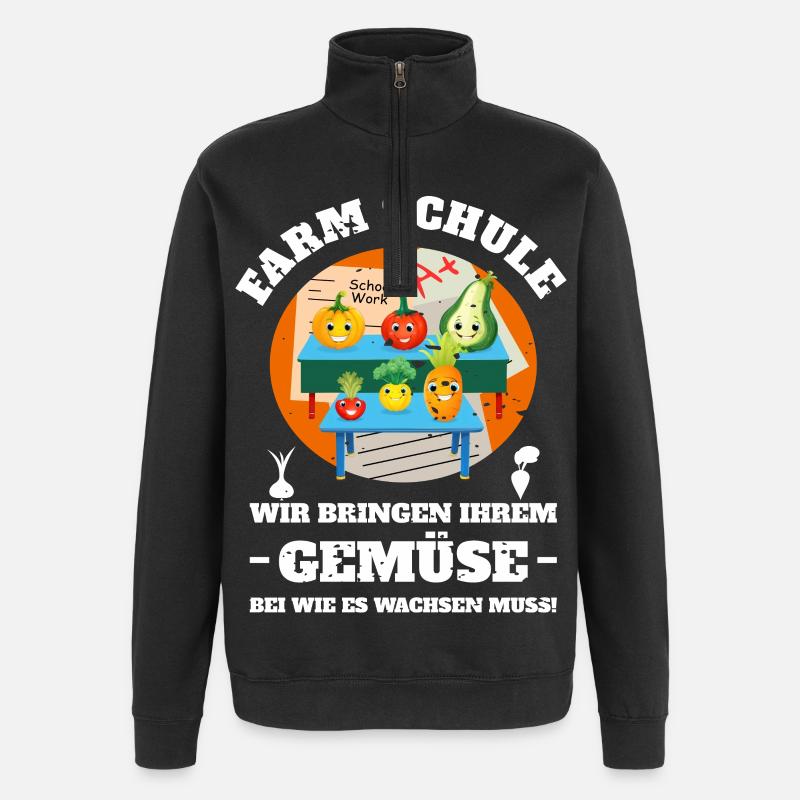 Ferme-école de légumes - Sweat à zip 1/4 - noir