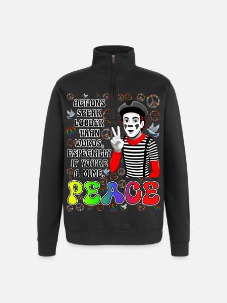 Frieden ist das Wichtigste - Quarter-Zip-Sweatshirt - Schwarz