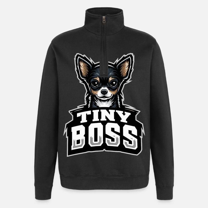 Kleiner Hund, große Persönlichkeit - Quarter-Zip-Sweatshirt - Schwarz