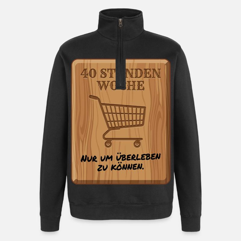 40_Stunden_Woche - Sweatshirt med 1/4 lynlås - sort