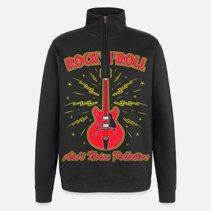 Rock 'n' Roll ist keine Lärmbelastung - Quarter-Zip-Sweatshirt - Schwarz