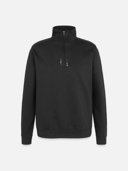 Farbige Retro-Kassetten - Quarter-Zip-Sweatshirt - Schwarz