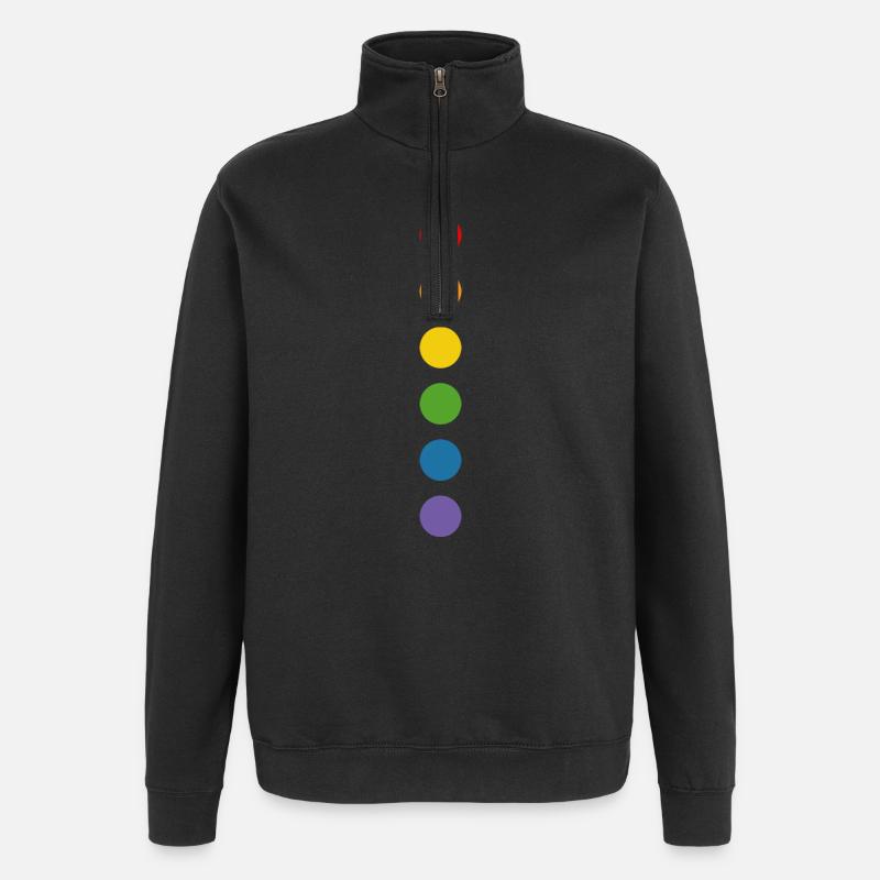 Rainbow rounds - Quarter-Zip Sweatshirt - black