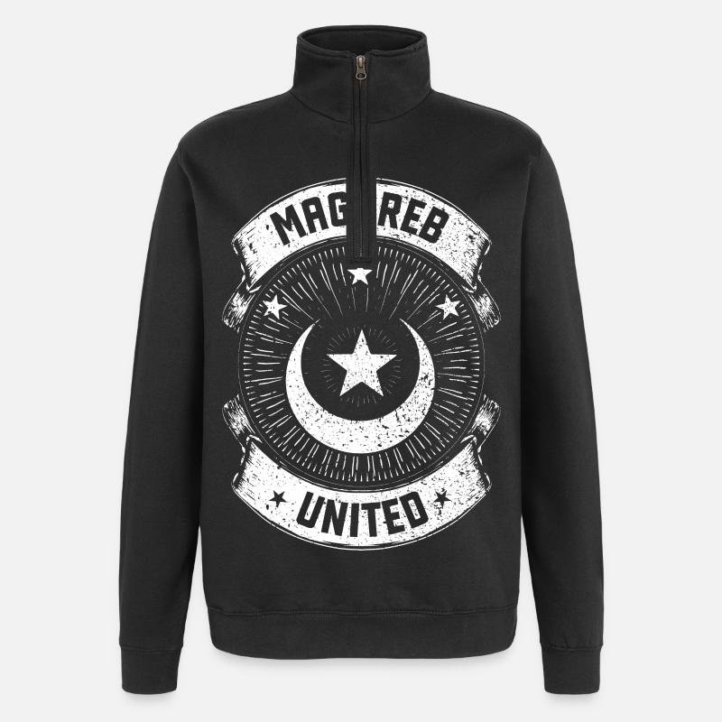 Maghreb ♥ Maghreb United - Sweat à zip 1/4 - noir