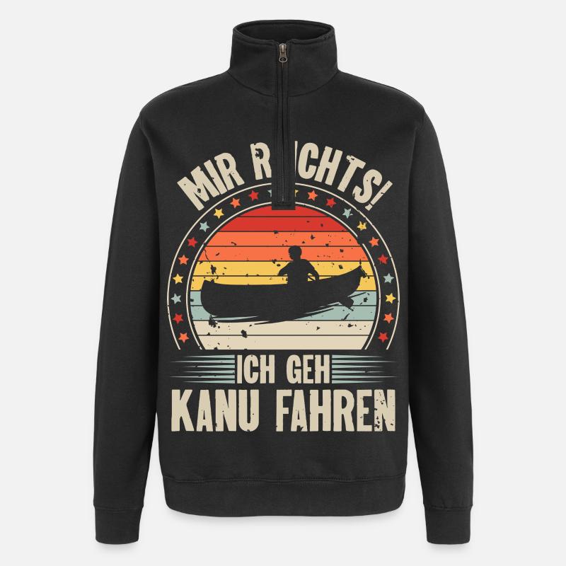 Kanu Kanut Kanutin Kanufahrer - Quarter-Zip-Sweatshirt - Schwarz