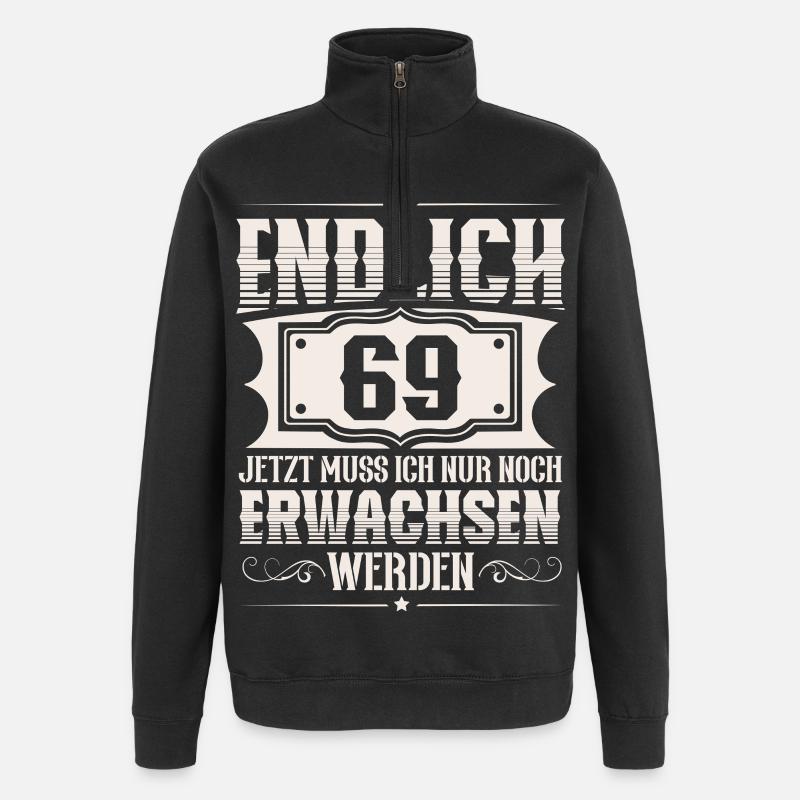 69e anniversaire - Sweat à zip 1/4 - noir