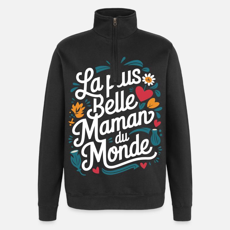 Die schönste Mama der Welt - Quarter-Zip-Sweatshirt - Schwarz